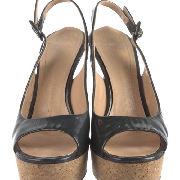 Giuseppe Zanotti Black and Red Slingback Heels with Peep-Toe EU 37/US 7 - Picture 2 of 6